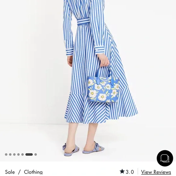 Kate Spade Blue and White JULIA STRIPE WRAP DRESS Long Sleeve Dress